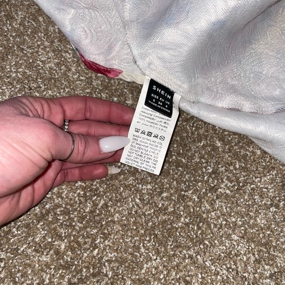 Women's Dress Floral Print Off Shoulder Lace Up Front peasant corset top SZ S - Picture 7 of 10